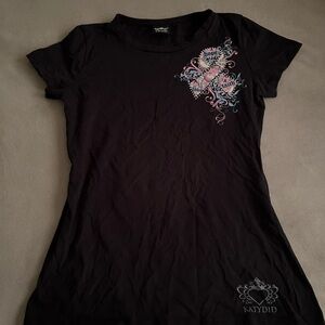 Katydid Black Breast cancer awareness tshirt y2k